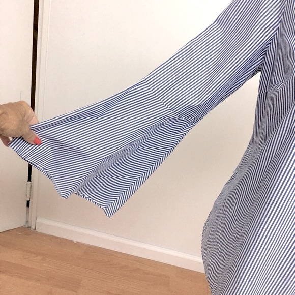 Rafaella Striped Bell Sleeves Blouse size M - Picture 3 of 3